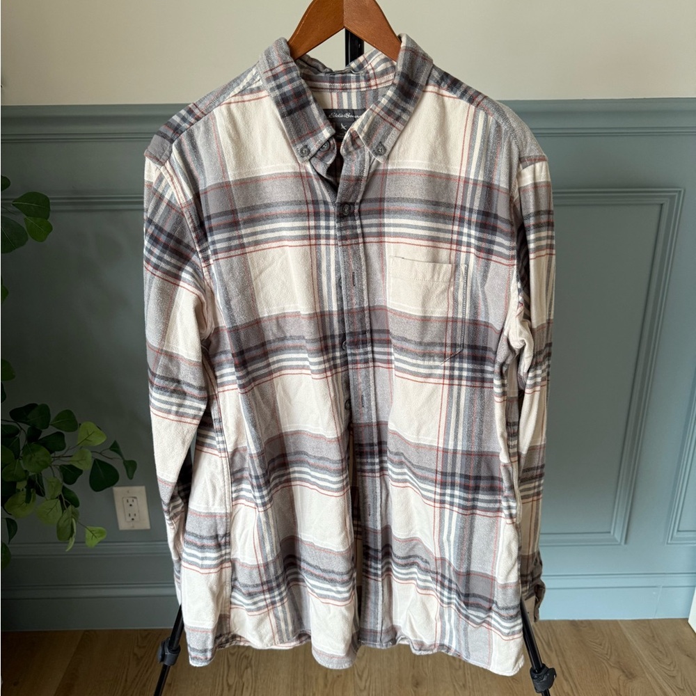 Eddie Bauer Slim Fit Flannel Shirt Large Tall